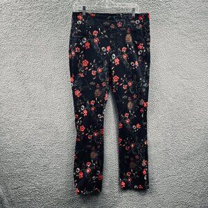 Lola Jeans Pants Women 16 Floral Print Rebeccah High Rise Straight Stretch Denim